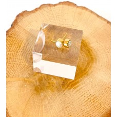 Σκουλαρίκια χρυσά καρφωτά 14Κ μαργαριτάρι (E296)